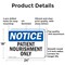 Signmission Patient Nourishment Only, 24 in W x Rectangle, Aluminum OS-2PACK-NS-A-1824-L-17146 - alternate 4